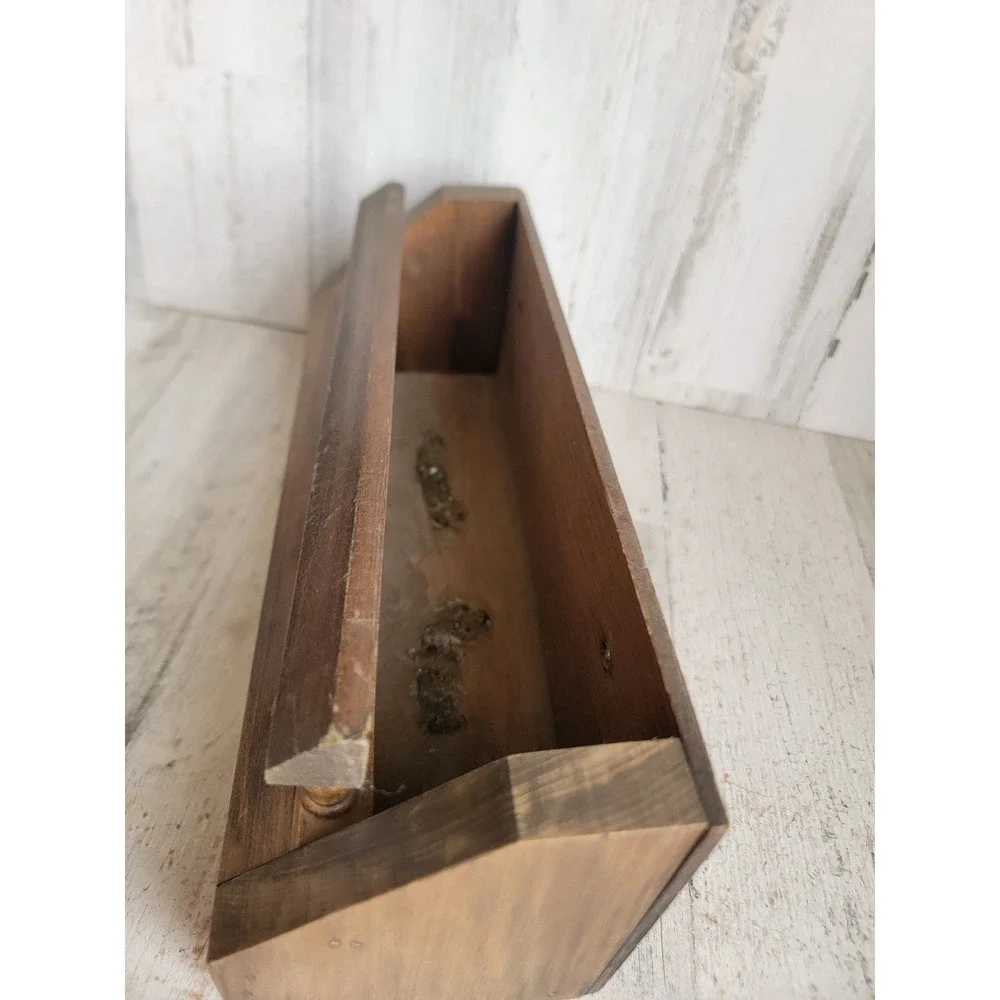 Vintage wooden spice rack napkin letter holder wall unique home decor figure